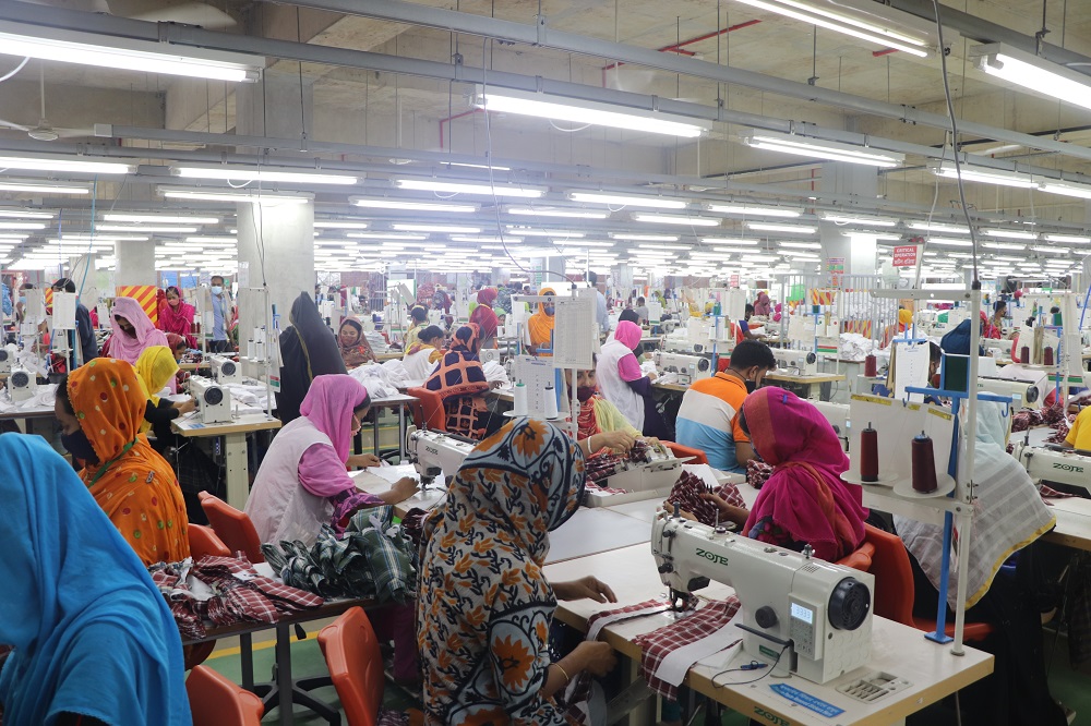 Garments worker on the floor